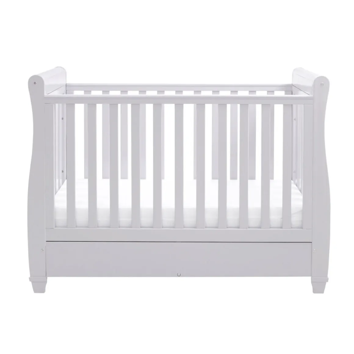 Babymore Eva Sleigh Cot Bed Dropside with Drawer