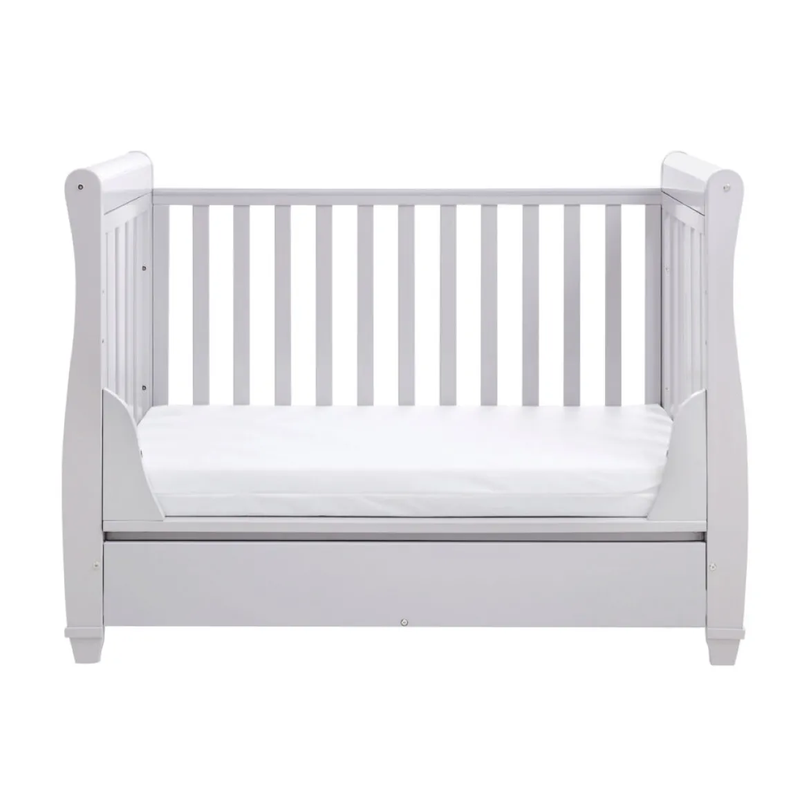 Babymore Eva Sleigh Cot Bed Dropside with Drawer