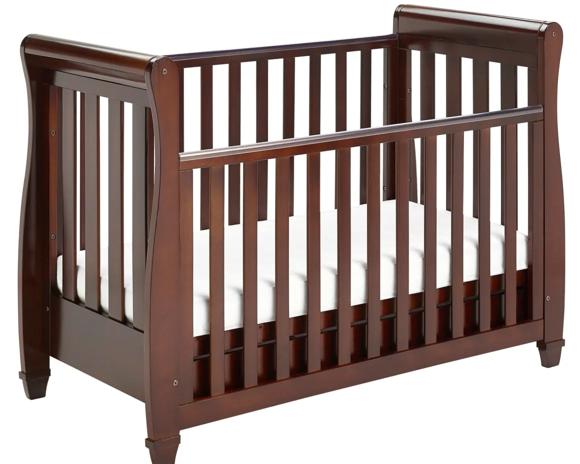 Babymore Eva Sleigh Cot Bed Dropside with Drawer