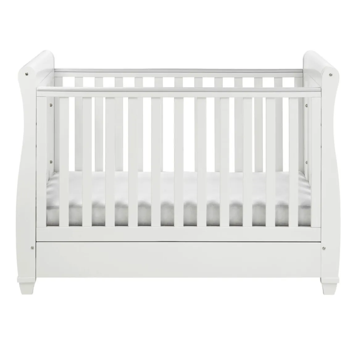 Babymore Eva Sleigh Cot Bed Dropside with Drawer