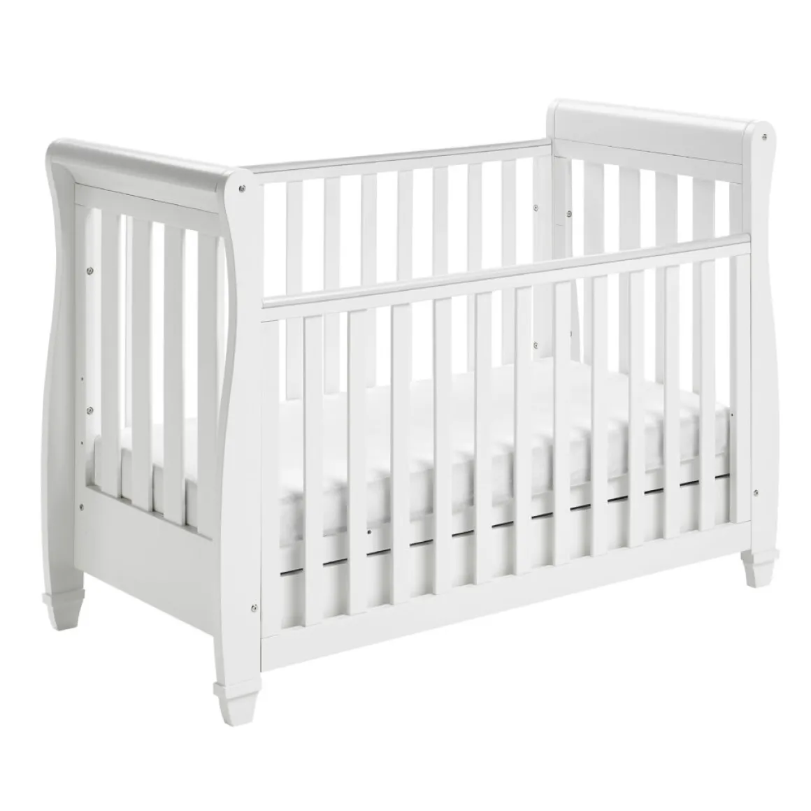 Babymore Eva Sleigh Cot Bed Dropside with Drawer