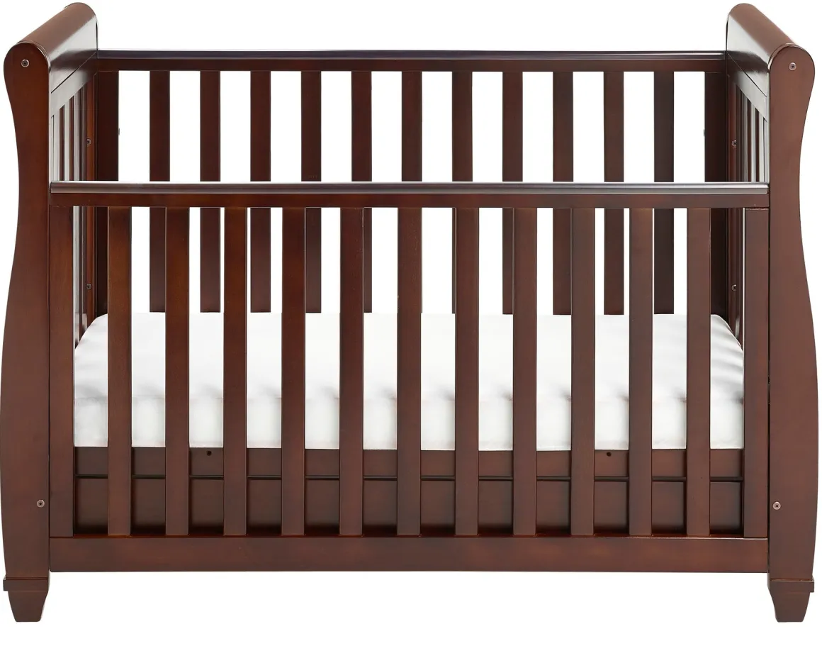 Babymore Eva Sleigh Cot Bed Dropside with Drawer