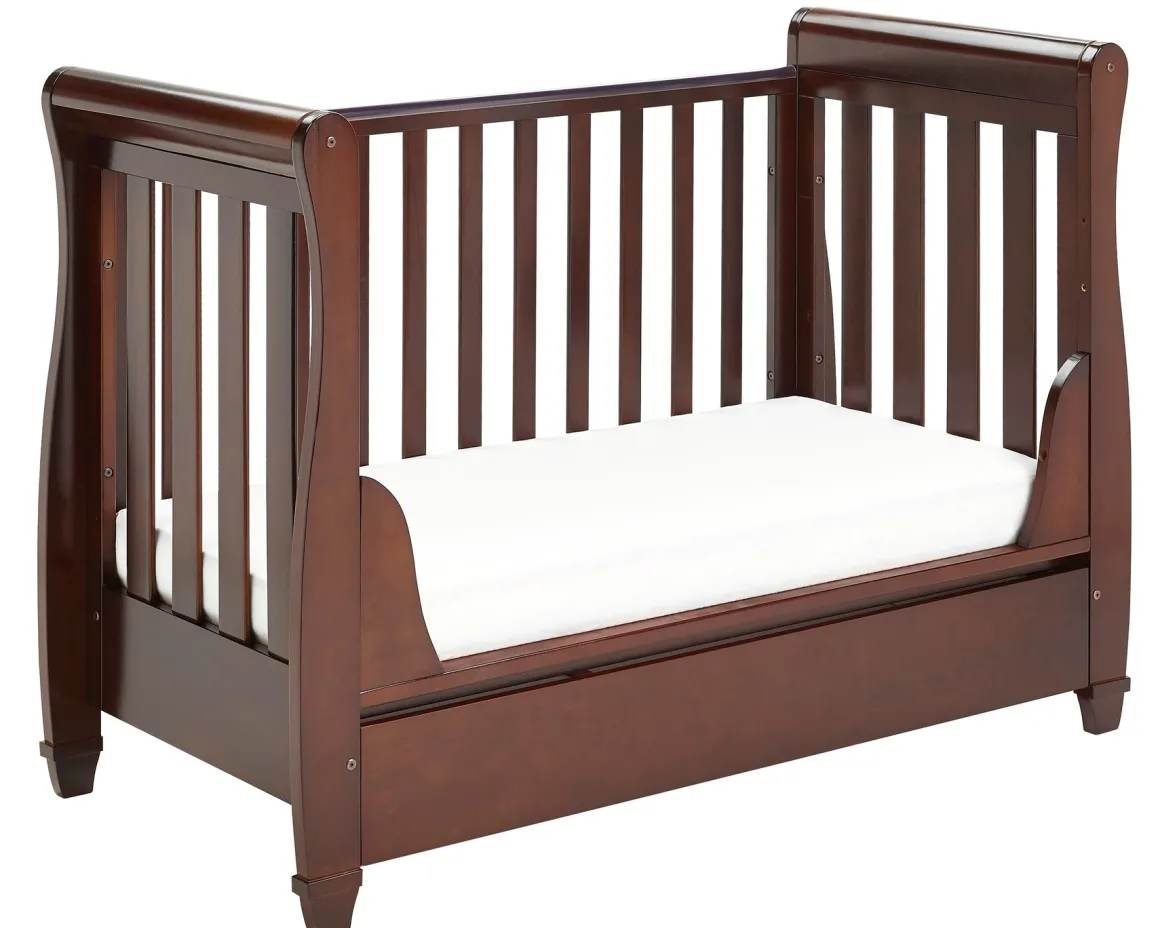 Babymore Eva Sleigh Cot Bed Dropside with Drawer