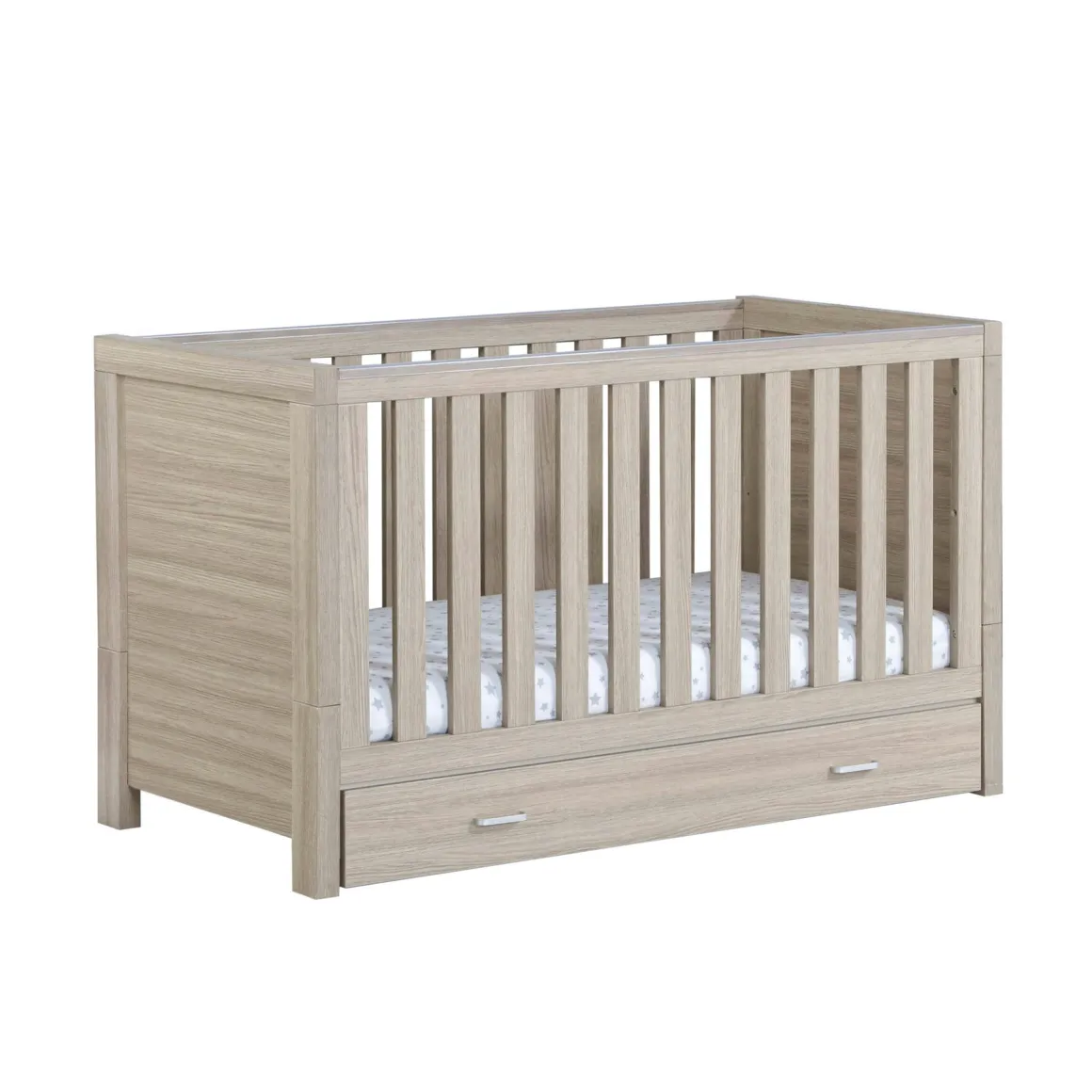 Babymore Luno Oak Room Set 2 piece - Cot Bed with drawer & Chest
