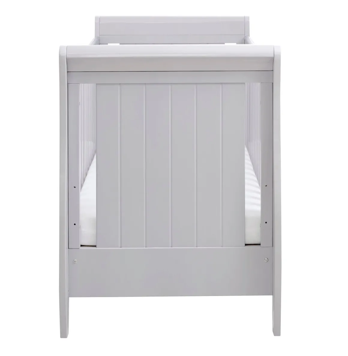 Babymore Stella Sleigh Drop Side Cot Bed - Grey