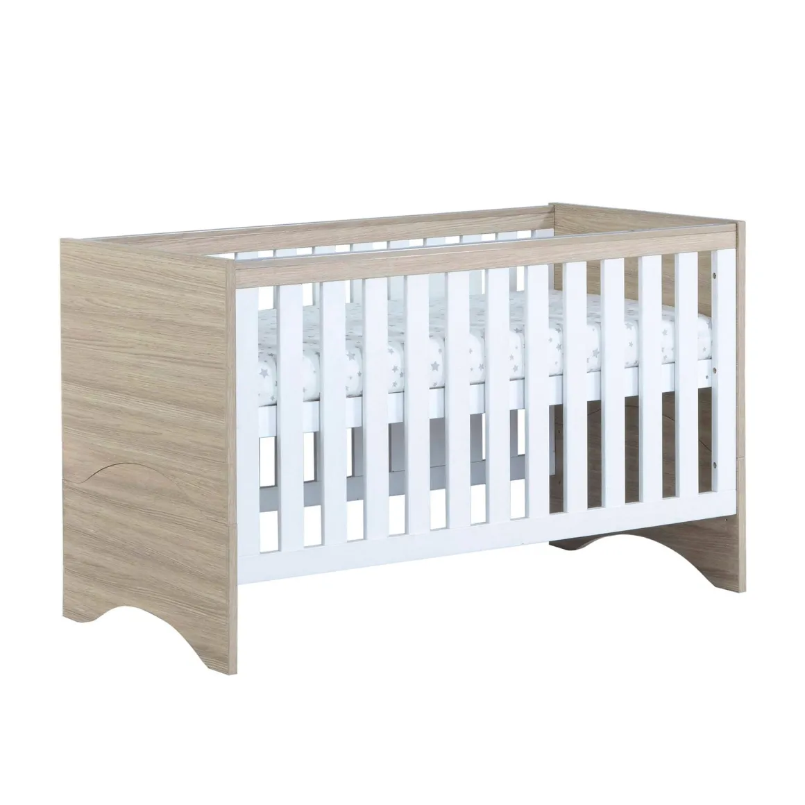 Babymore Veni Cot Bed - White Oak