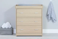 Babymore Veni Oak Room Set 2 pieces - Cot Bed with drawer & Chest