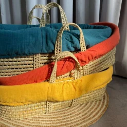 Clair De Lune - Moroccan Dream Palm Moses Basket - Blue