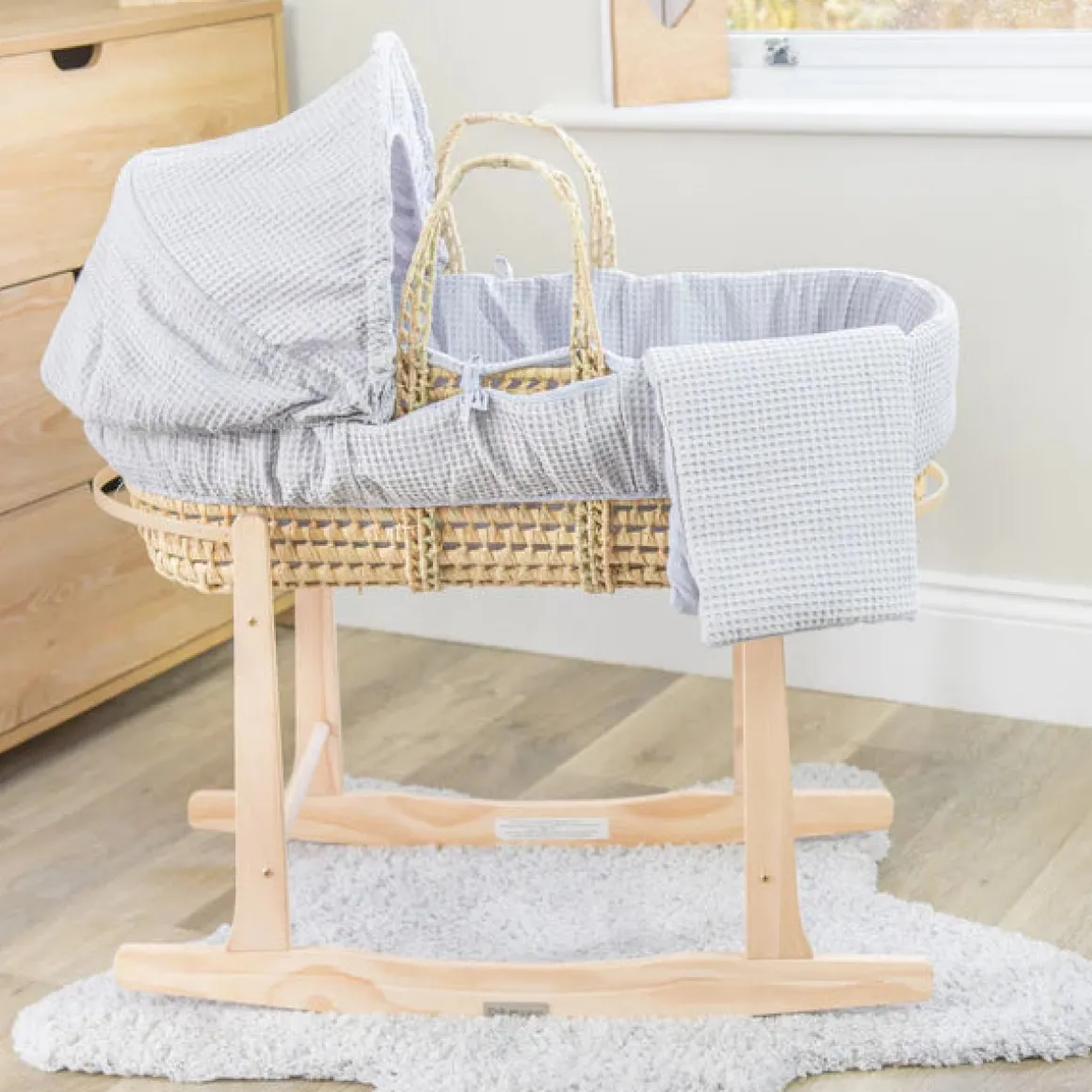 Clair De Lune - Standard Rocking Moses Basket Stand - Natural