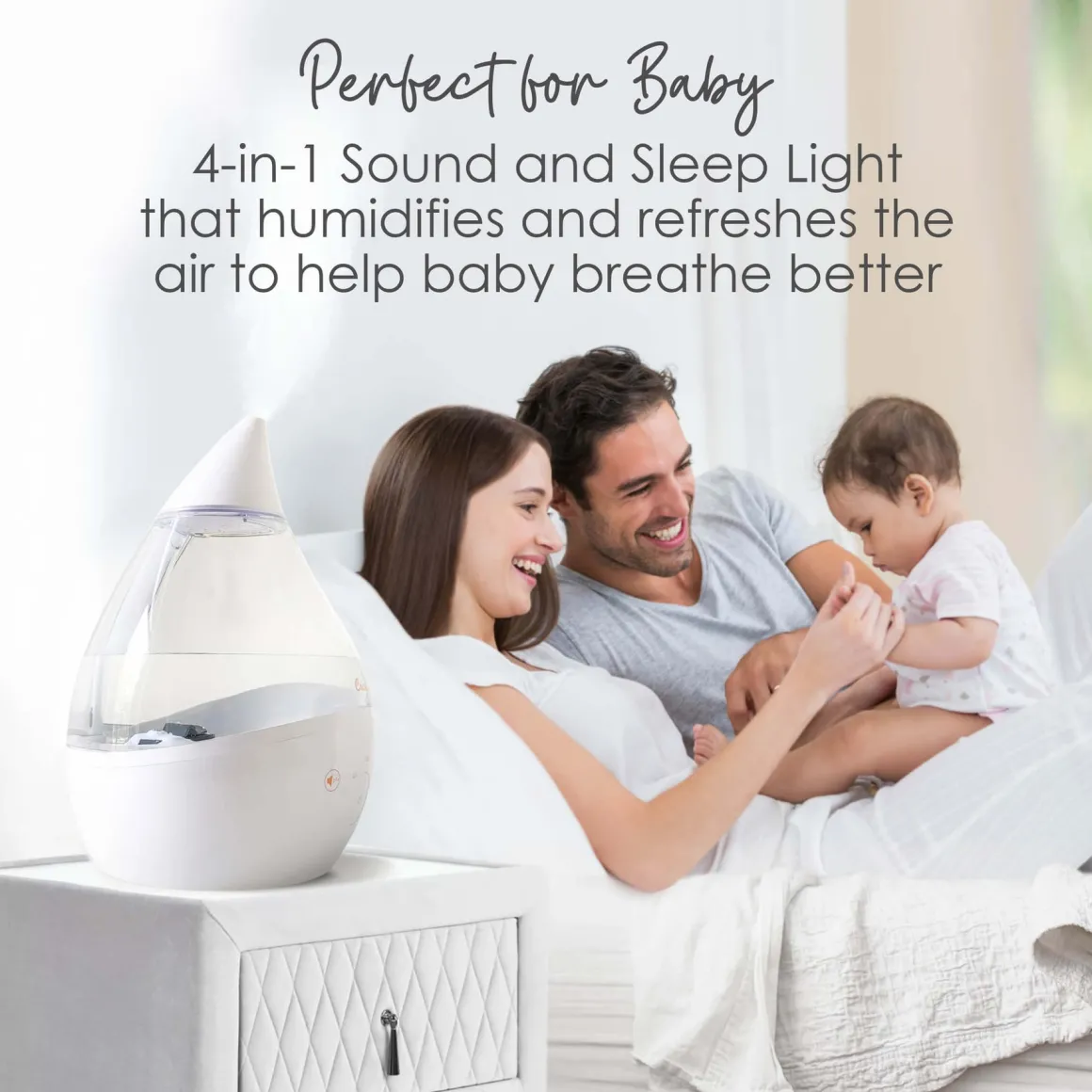 Crane Drop 2.0 4-in-1 Humidifier With Sound Machine and Night Light