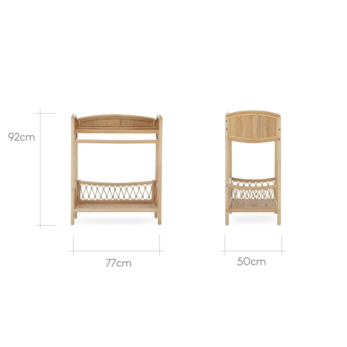 CuddleCo - Aria Wave Changer with Hanging Rail - Rattan