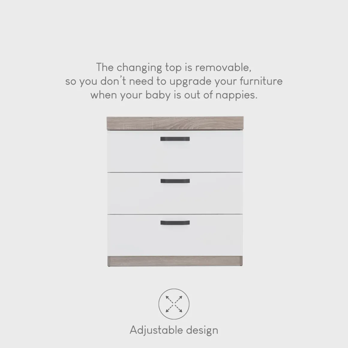CuddleCo - Enzo Dresser & Changer - Truffle Oak & White