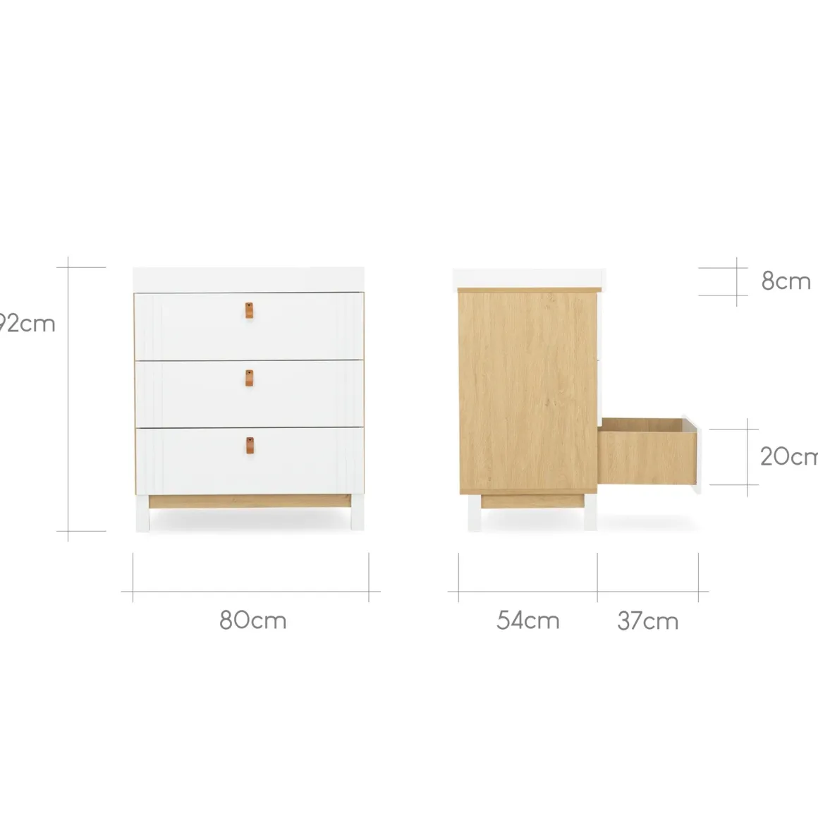 CuddleCo - Rafi Dresser & Changer - Oak & Black