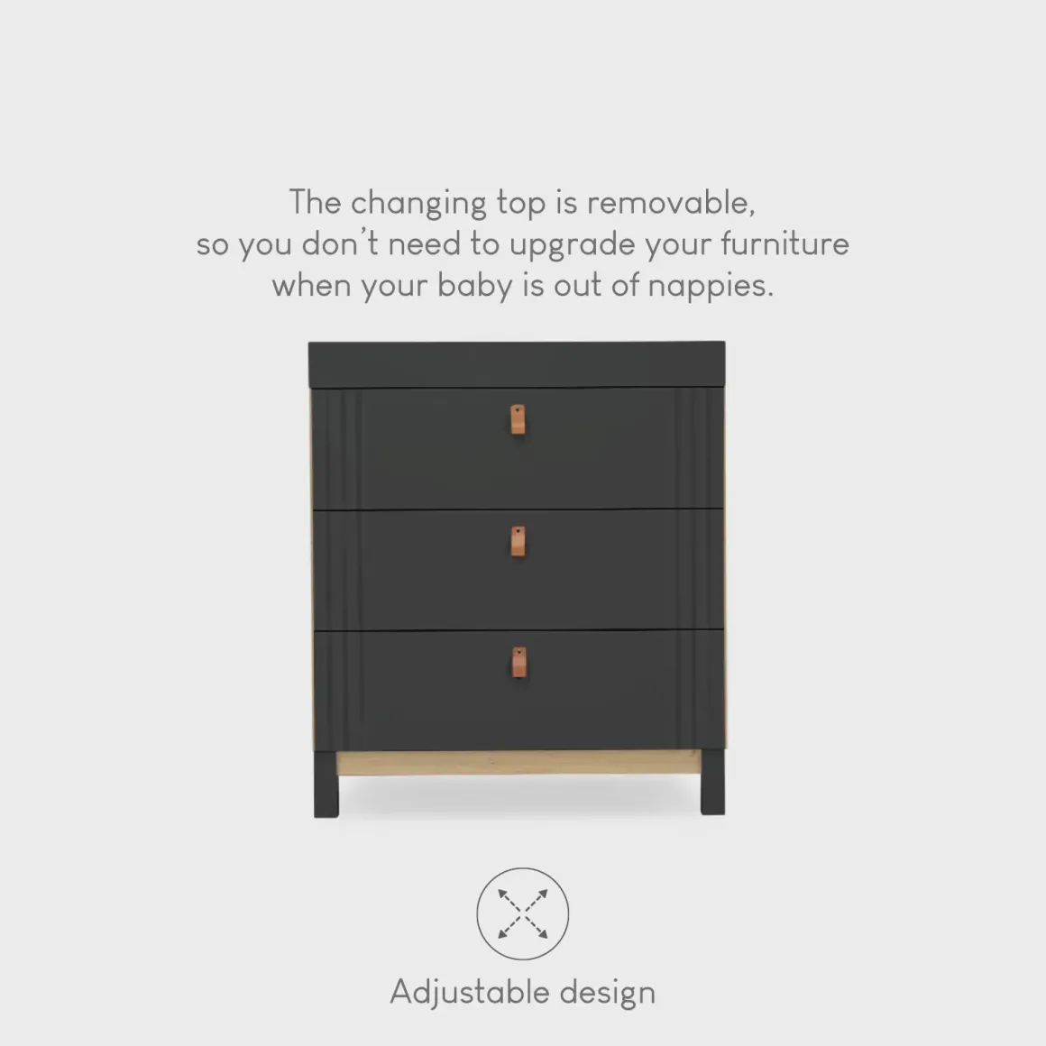 CuddleCo - Rafi Dresser & Changer - Oak & Black