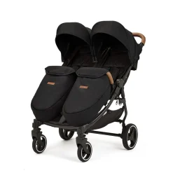 Ex Display - Ickle Bubba Venus MAX Double Stroller - Black / Tan