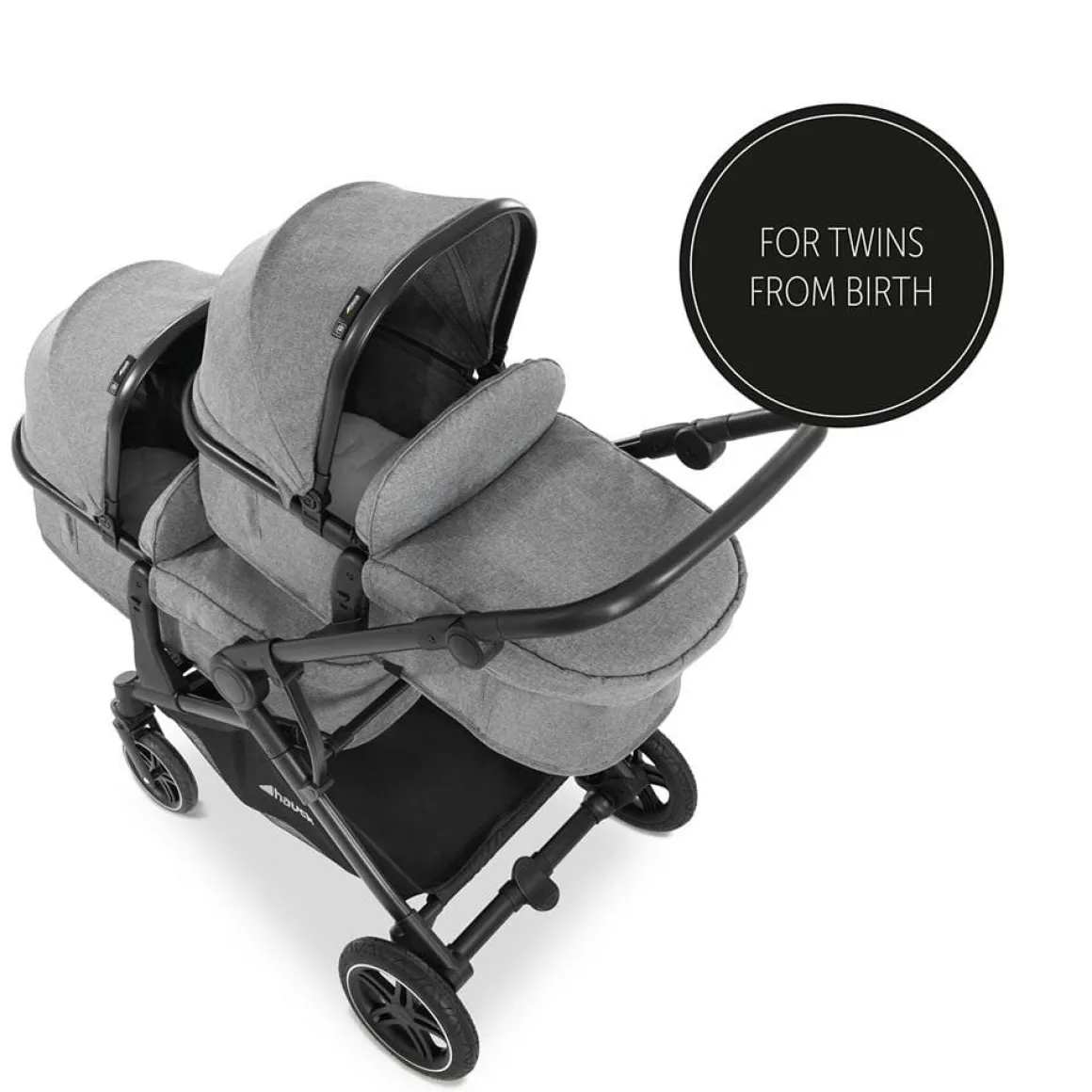 Hauck Atlantic Twin Pushchair - Grey