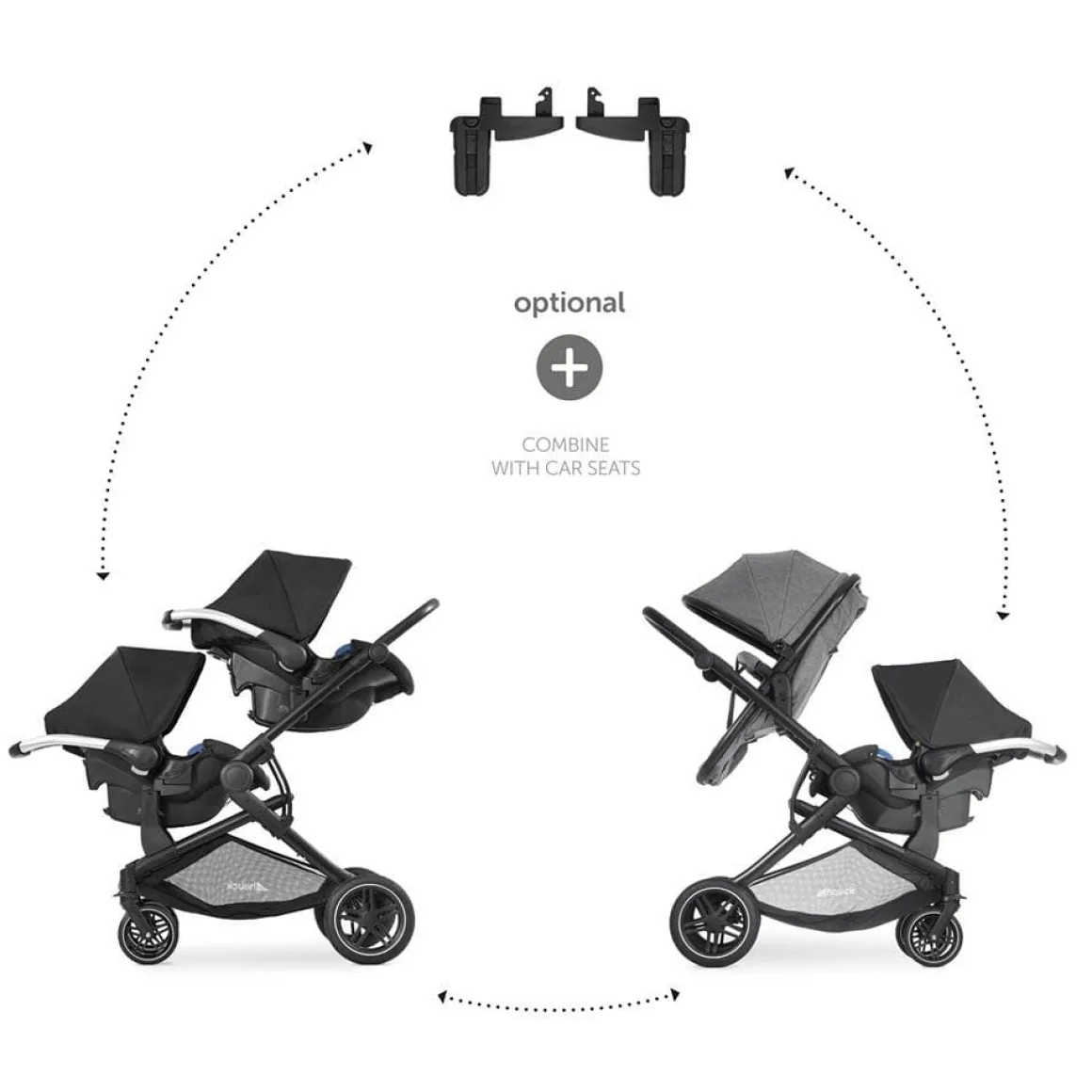 Hauck Atlantic Twin Pushchair - Grey