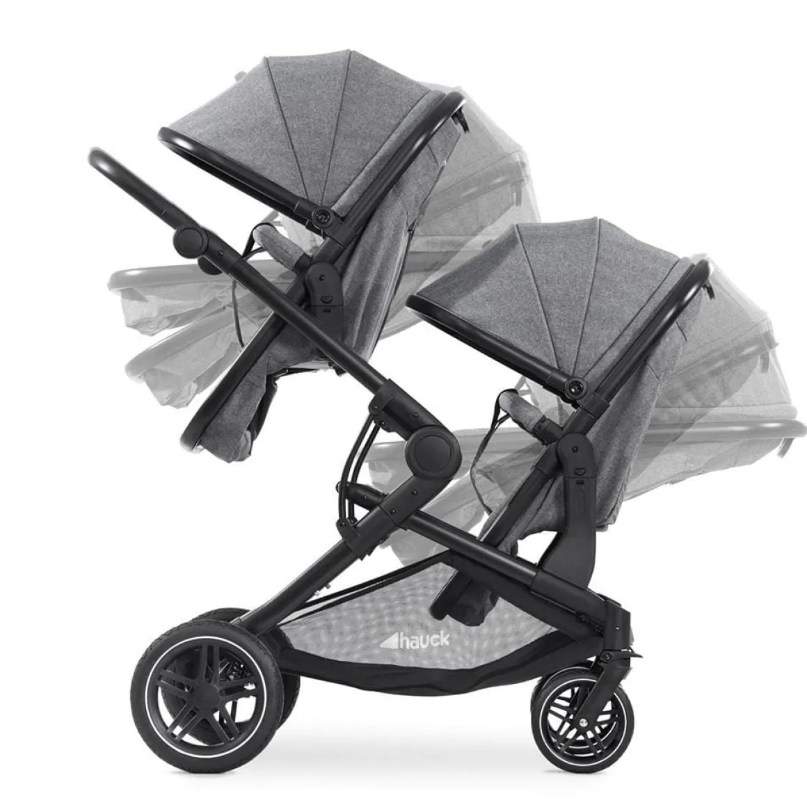 Hauck Atlantic Twin Pushchair - Grey