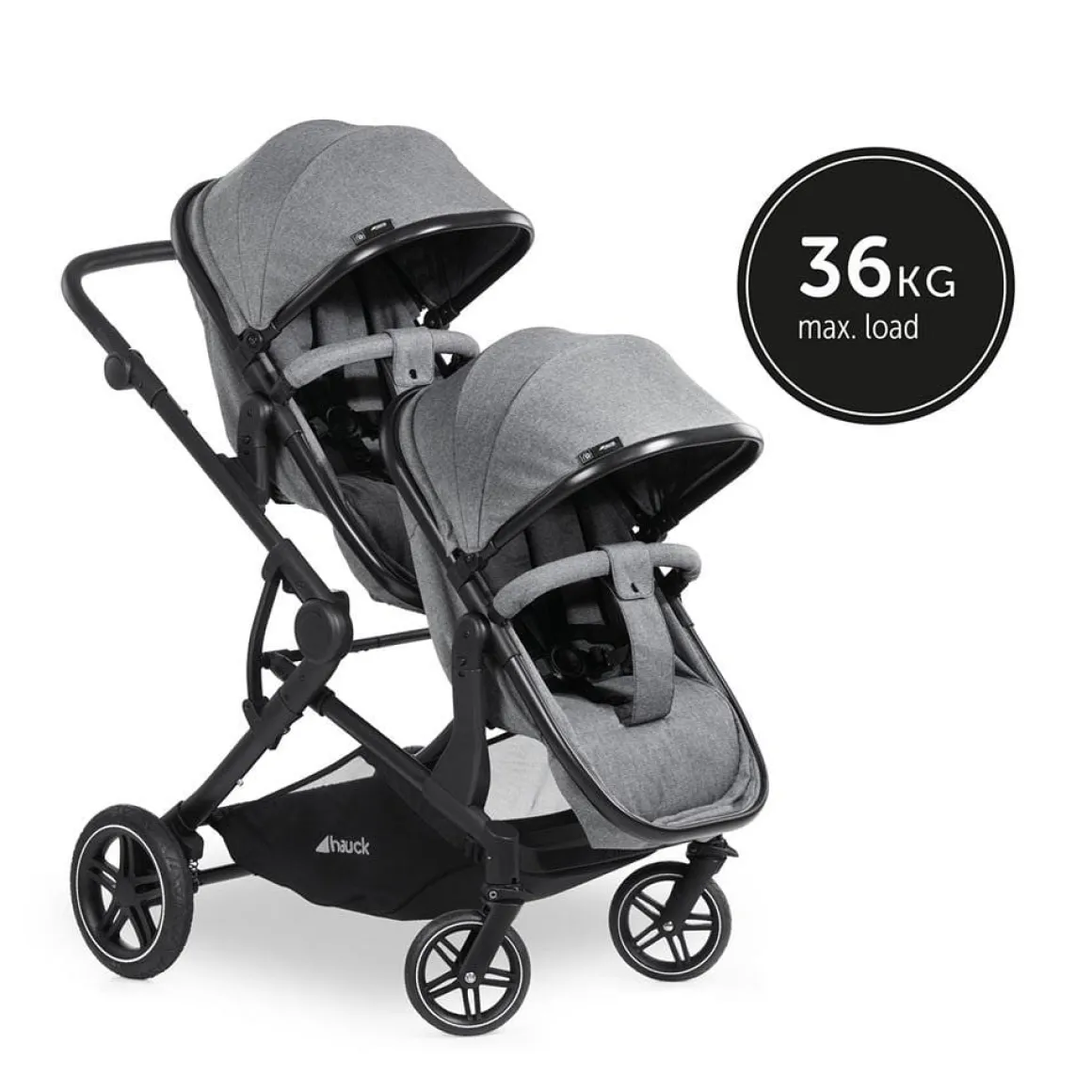 Hauck Atlantic Twin Pushchair - Grey