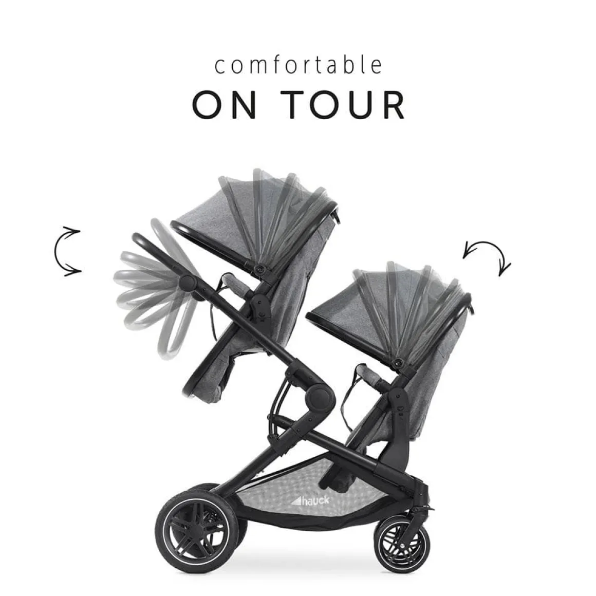 Hauck Atlantic Twin Pushchair - Grey