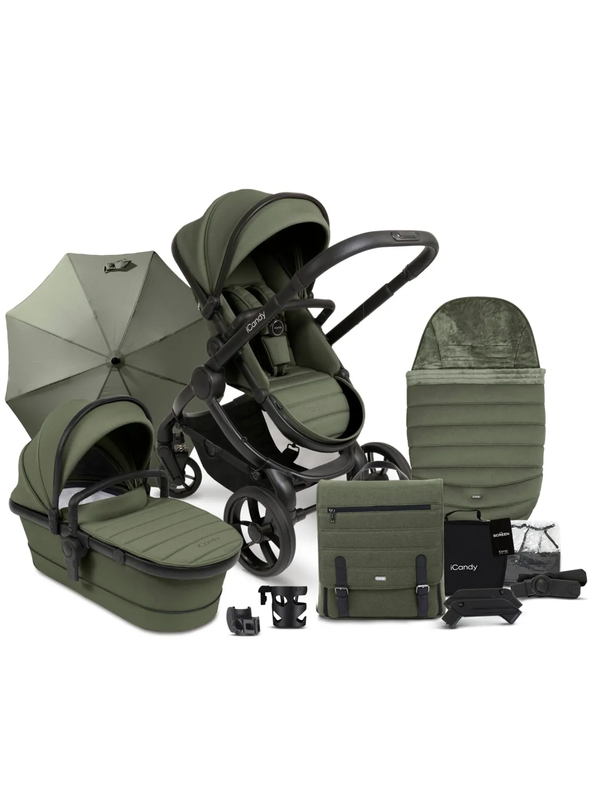 iCandy Peach 7 Pushchair & Carrycot Complete Bundle - Ivy