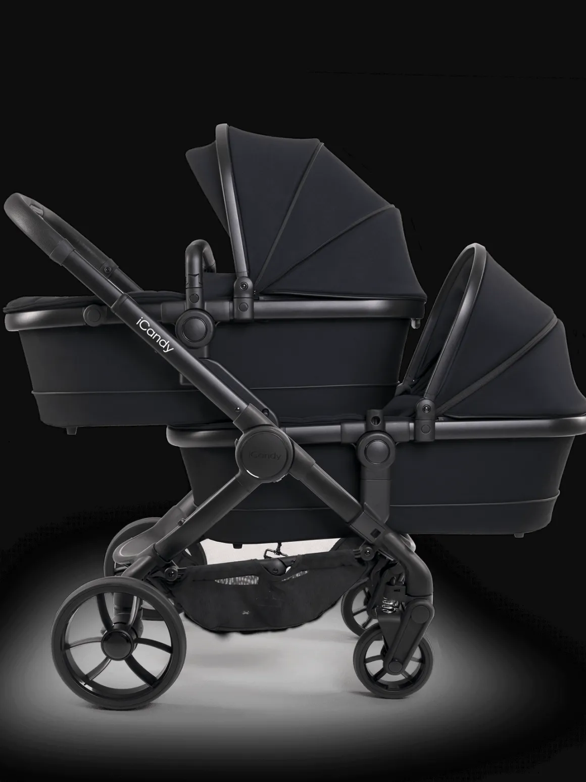 iCandy Peach 7 Pushchair & Carrycot - Twin Bundle - Black