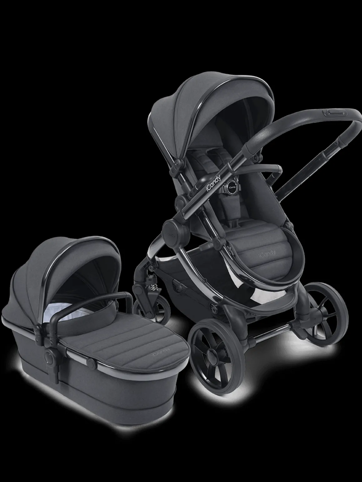 iCandy Peach 7 Pushchair & Carrycot Complete Bundle - Dark Grey