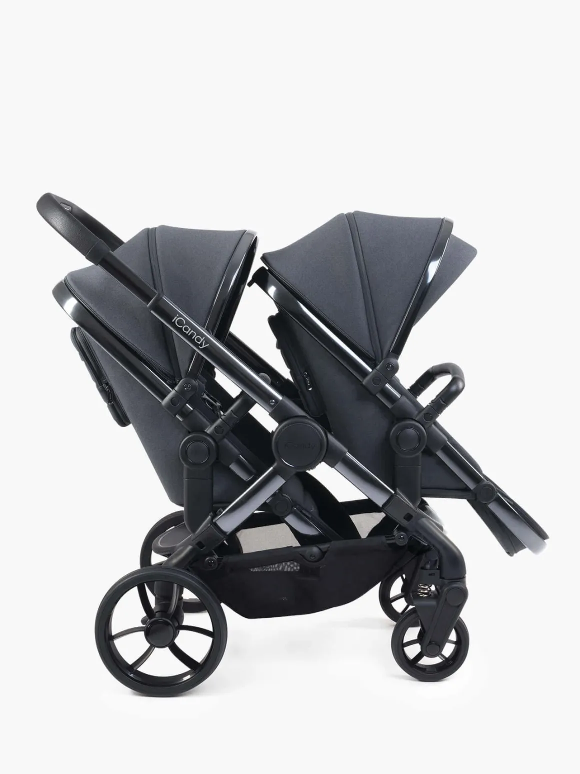 iCandy Peach 7 Pushchair & Carrycot - Twin Bundle - Dark Grey