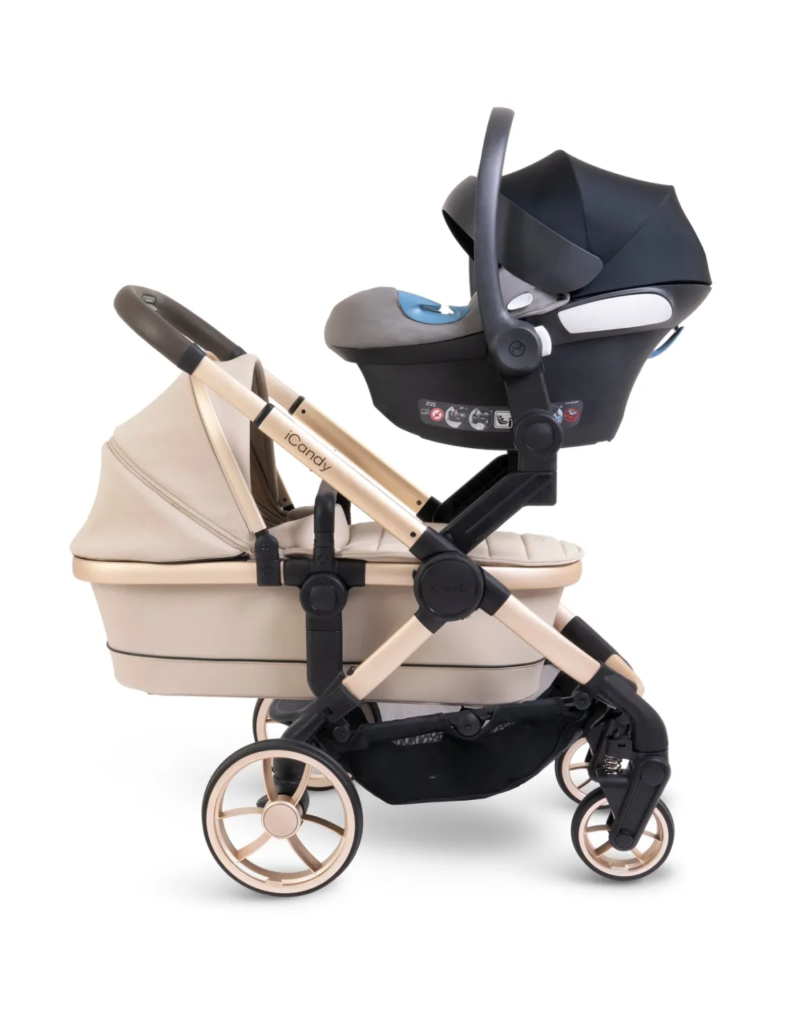 iCandy Peach 7 Pushchair & Carrycot - Twin Bundle - Biscotti