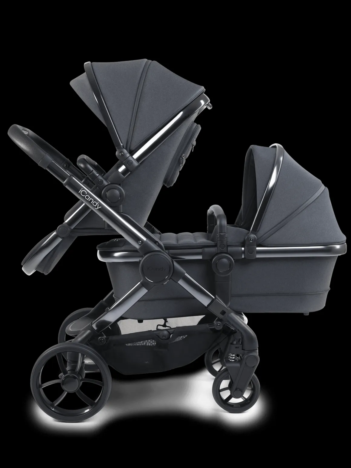 iCandy Peach 7 Pushchair & Carrycot Complete Bundle - Dark Grey