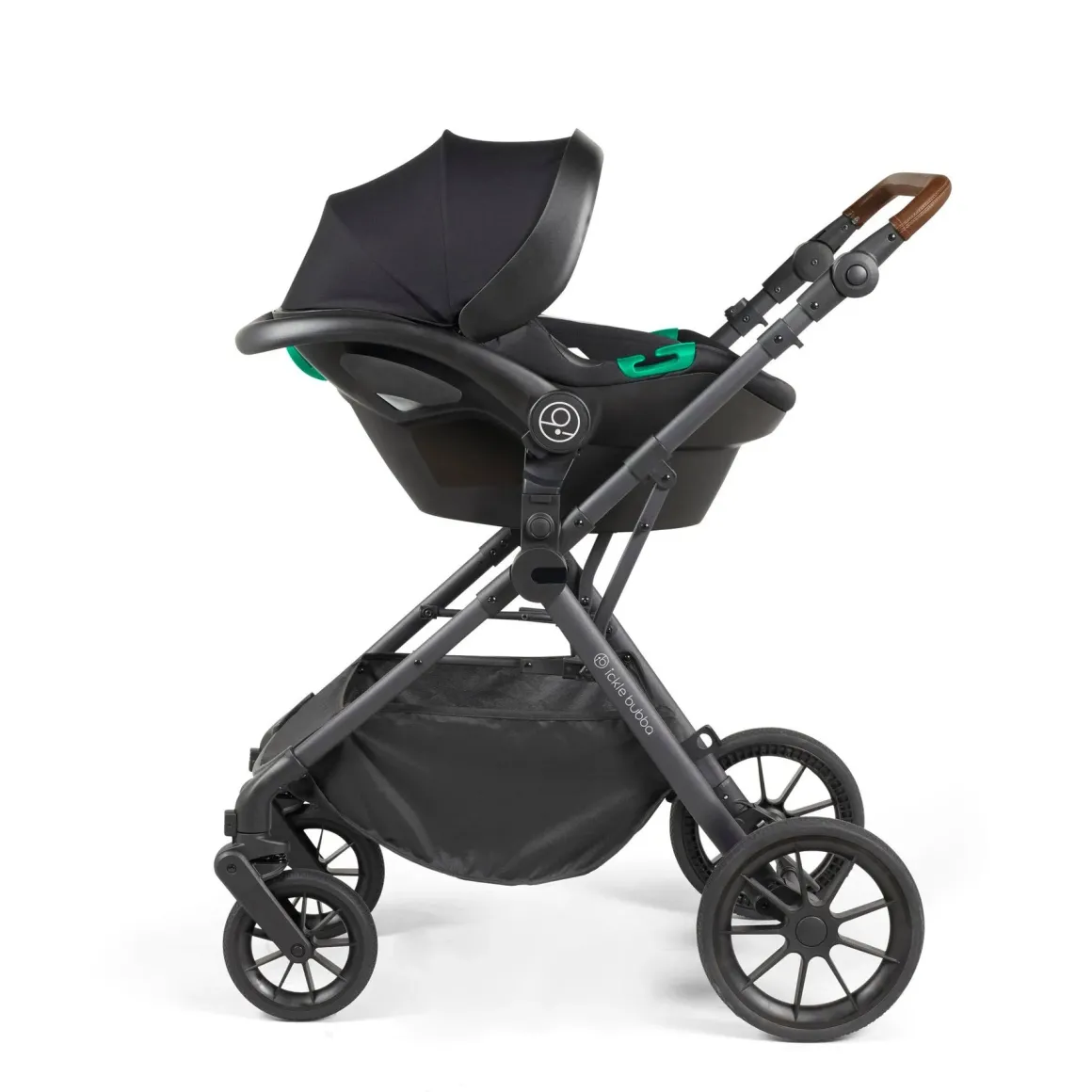 Ickle Bubba - Cosmo All in One i-Size Travel System with ISOFIX Base - Black/Tan