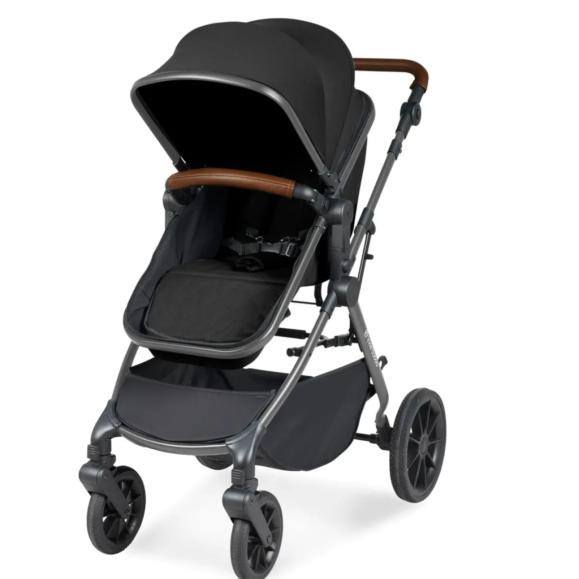 Ickle Bubba - Cosmo All in One i-Size Travel System with ISOFIX Base - Black/Tan