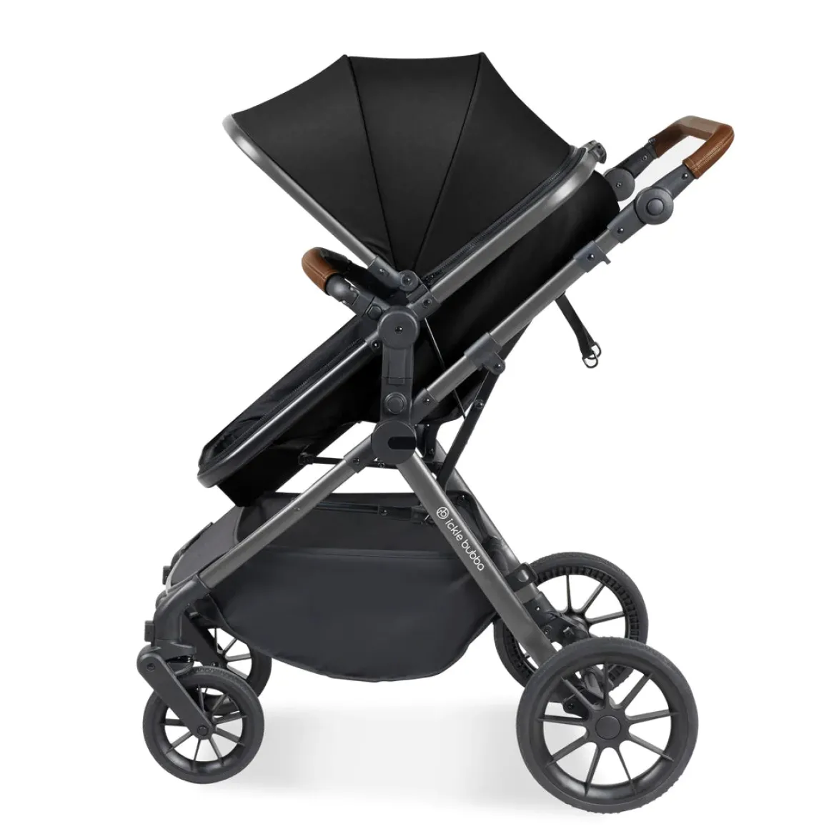 Ickle Bubba - Cosmo All in One i-Size Travel System with ISOFIX Base - Black/Tan