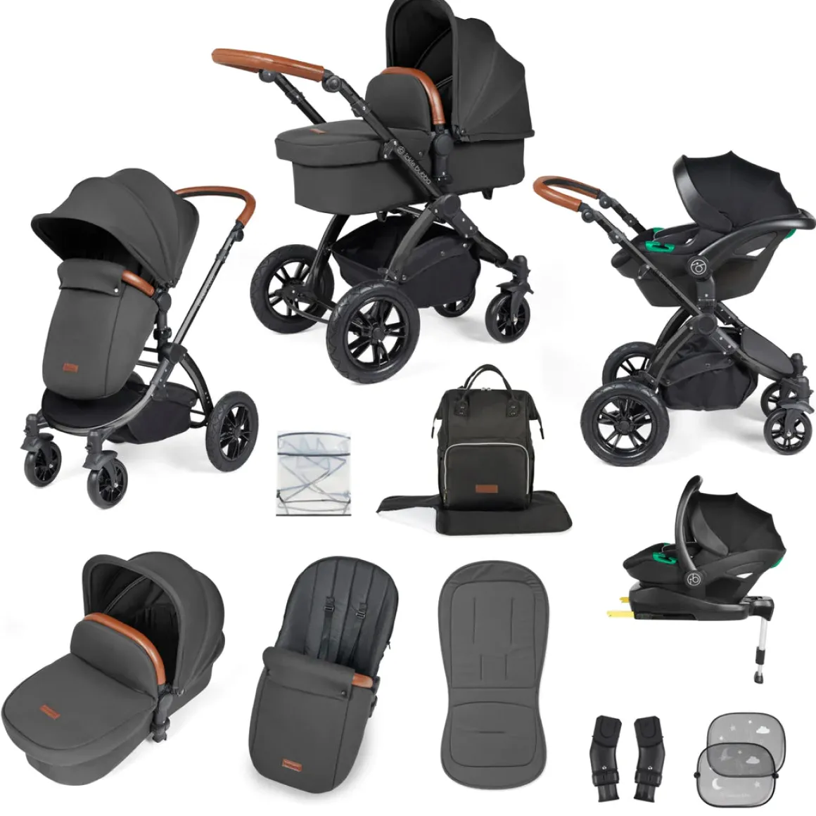 Ickle Bubba - Stomp Luxe - All in One i-Size Stratus Travel System & Isofix Base