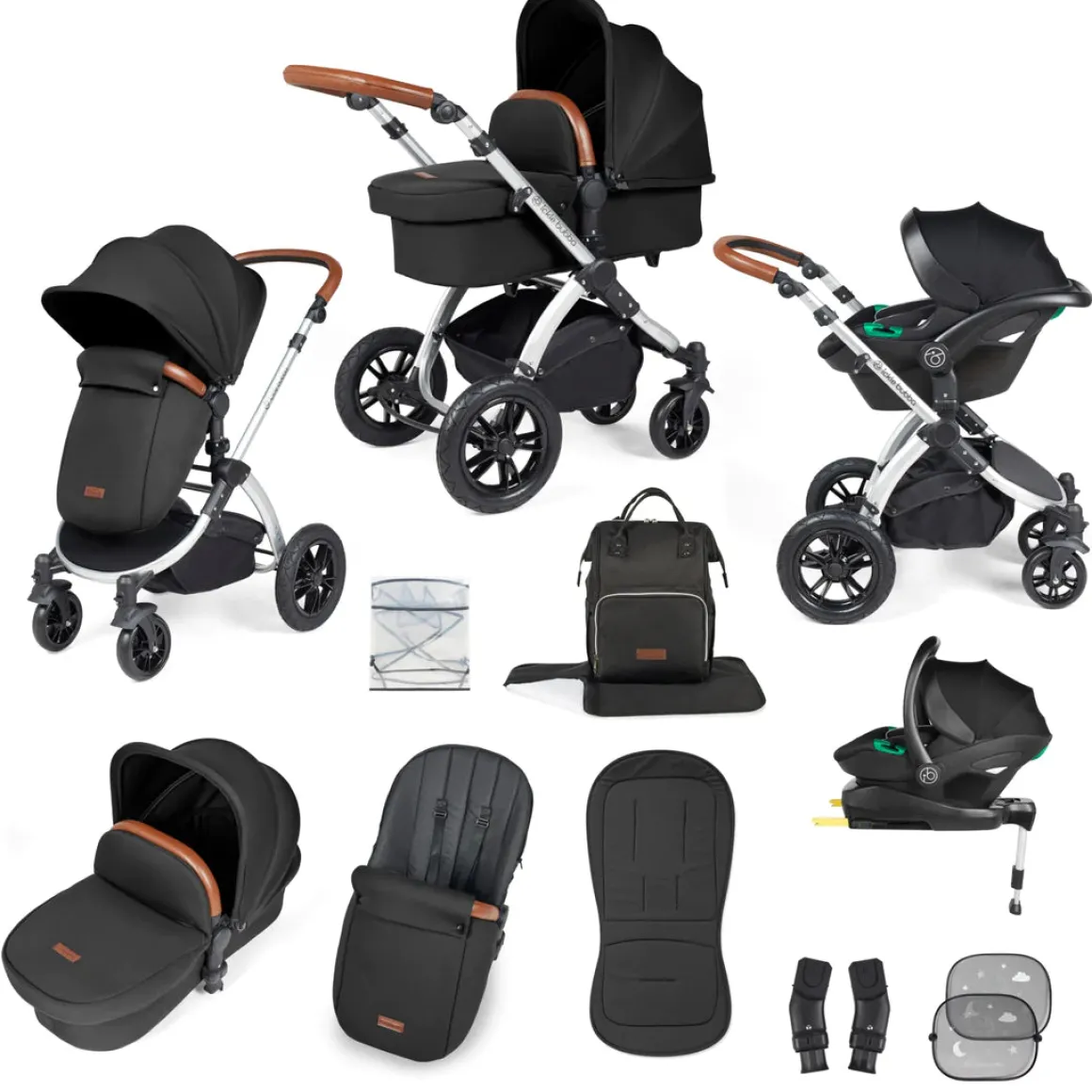 Ickle Bubba - Stomp Luxe - All in One i-Size Stratus Travel System & Isofix Base