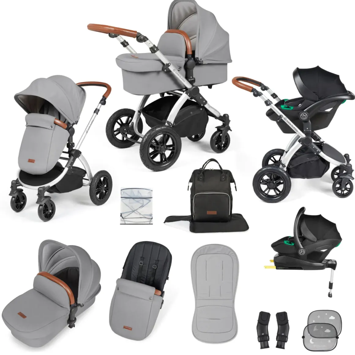 Ickle Bubba - Stomp Luxe - All in One i-Size Stratus Travel System & Isofix Base