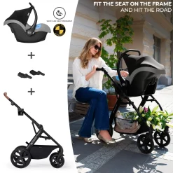 Kinderkraft - A-TOUR Travel System - Light Grey
