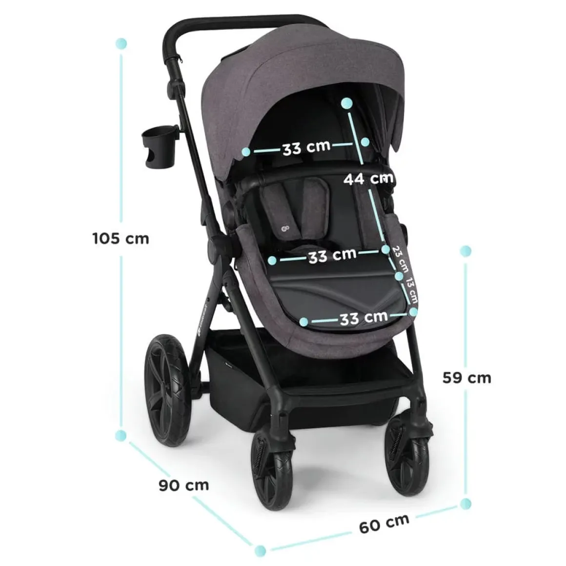 Kinderkraft - A-TOUR Travel System - Black