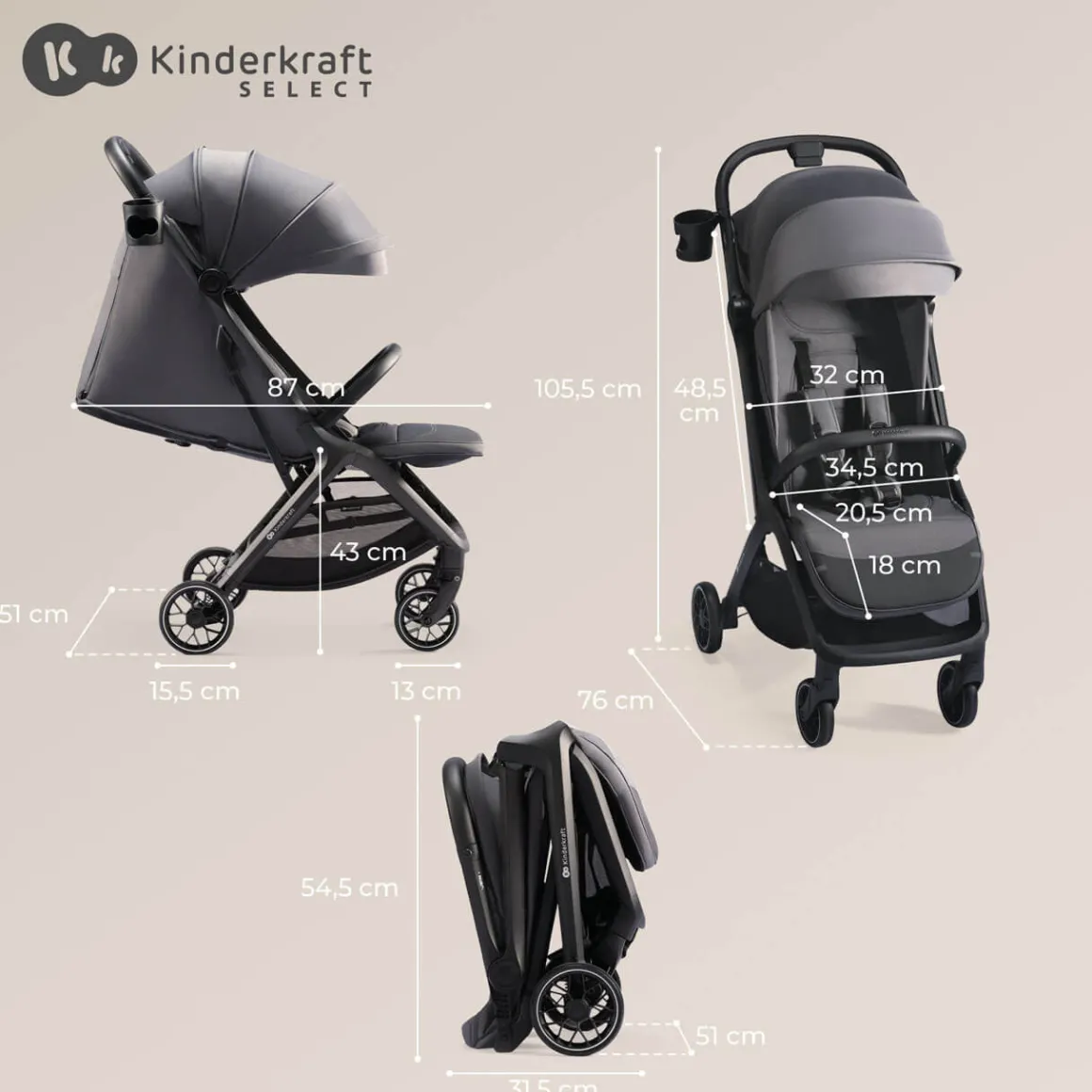 Kinderkraft Nubi2 Pushchair - Mistic Green