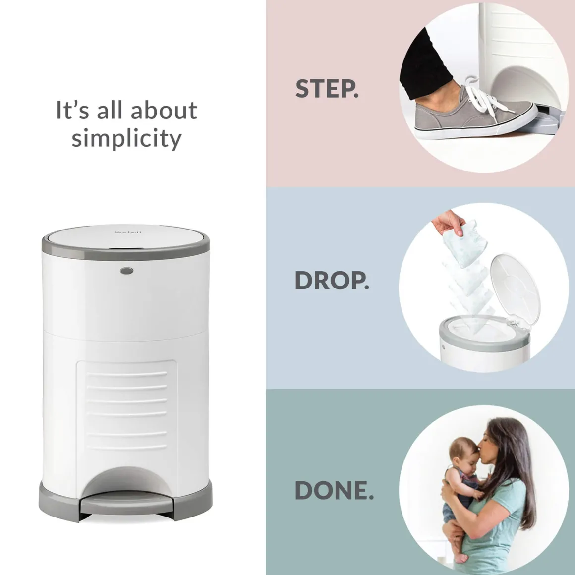 Korbell - Classic - Nappy Bin 16 litres - Odour Free Nappy Disposal