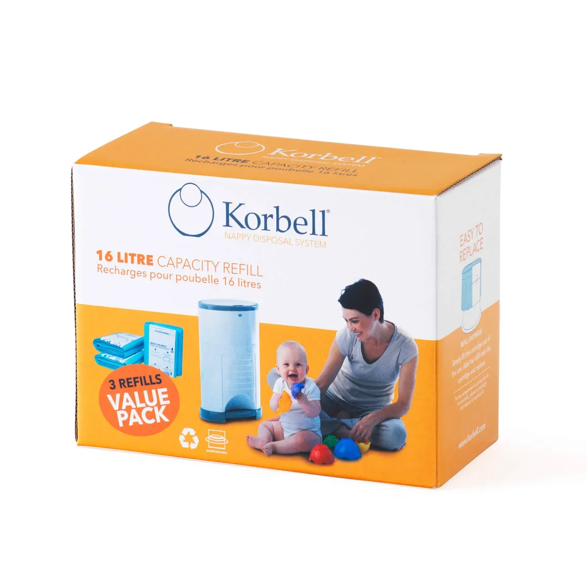 Korbell Bin Liner / 3 Pack Refill - 16 Litre