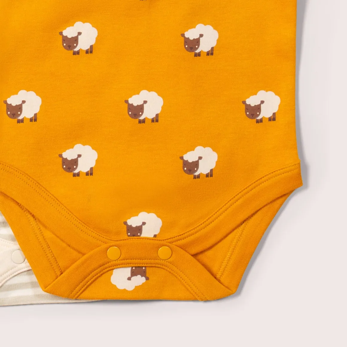 Little Green Radicals - Counting Sheep Organic Baby Bodysuit Set - 2 Pack