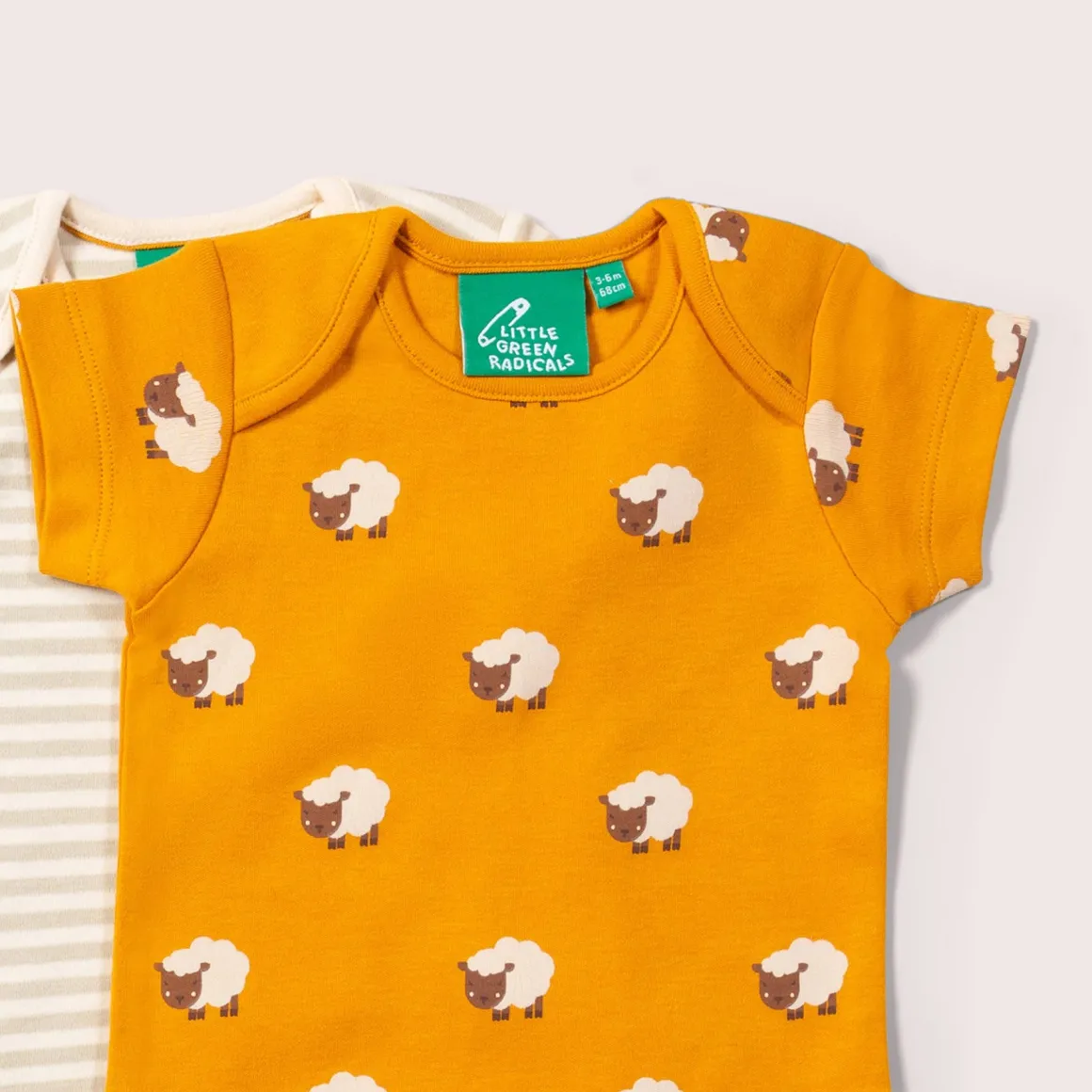 Little Green Radicals - Counting Sheep Organic Baby Bodysuit Set - 2 Pack
