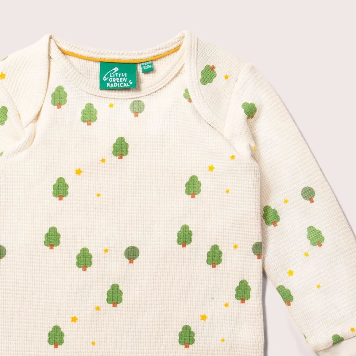 Little Green Radicals - Cream Winter Trees Organic Waffle T-Shirt & Jogger Playset