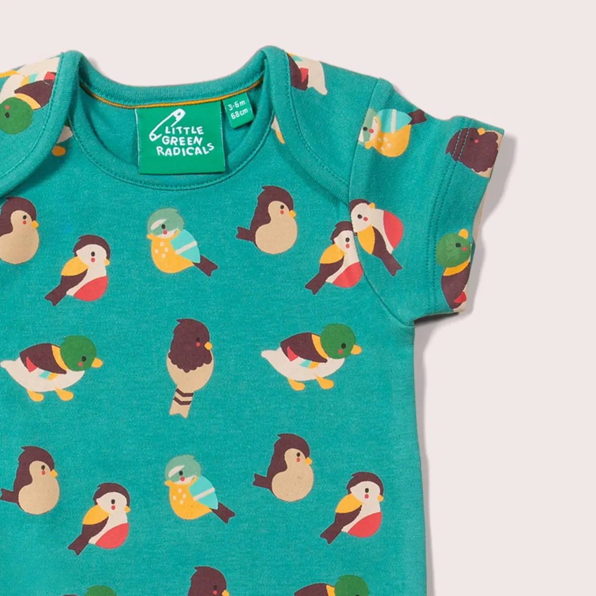 Little Green Radicals - Garden Birds Organic Baby Bodysuit Set - 2 Pack