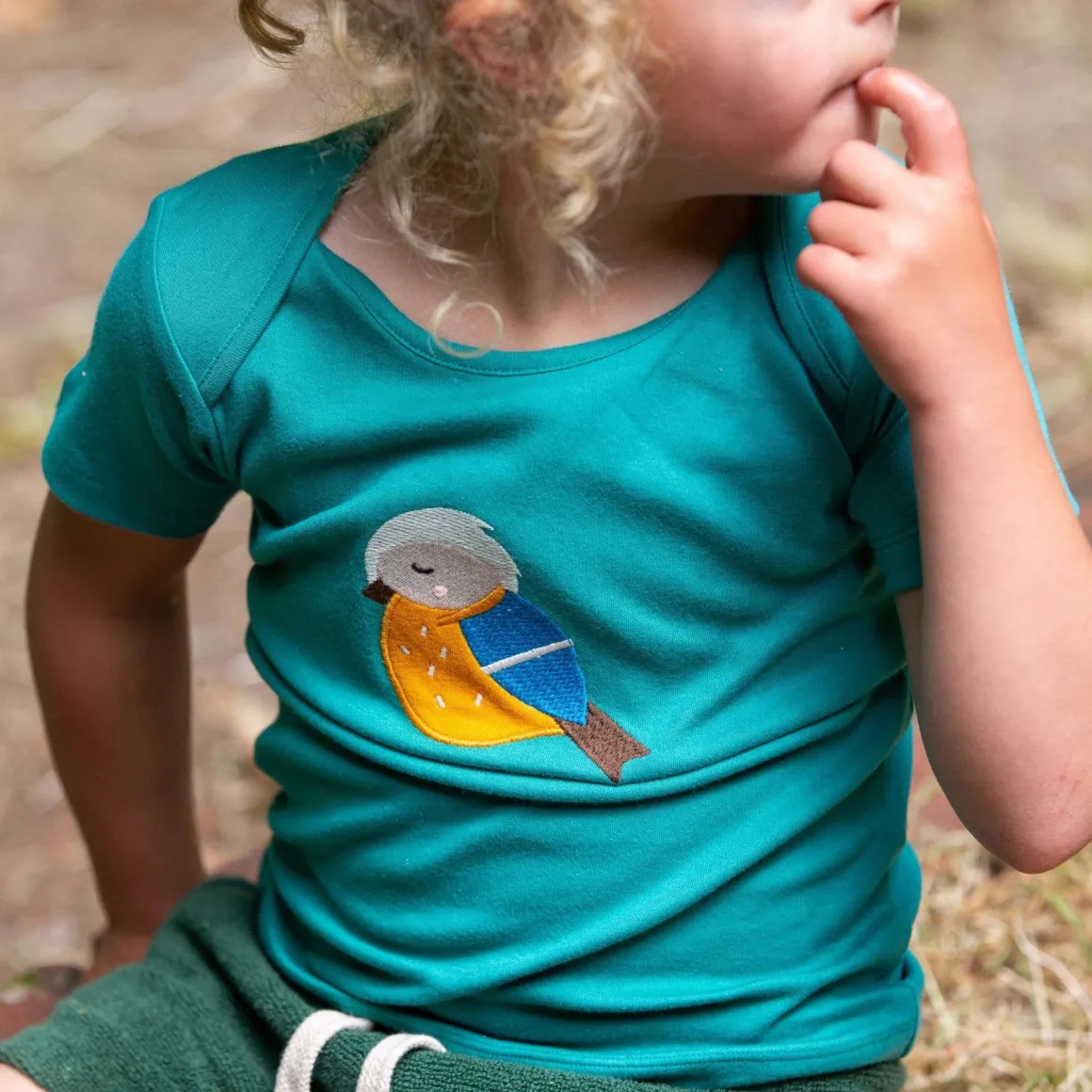 Little Green Radicals - Little Bird Applique Short Sleeve T-Shirt