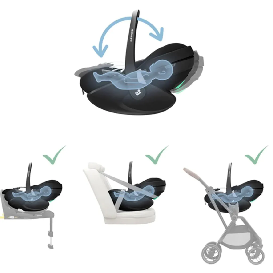 Maxi-Cosi Pebble 360 Pro Car Seat - Essential Black