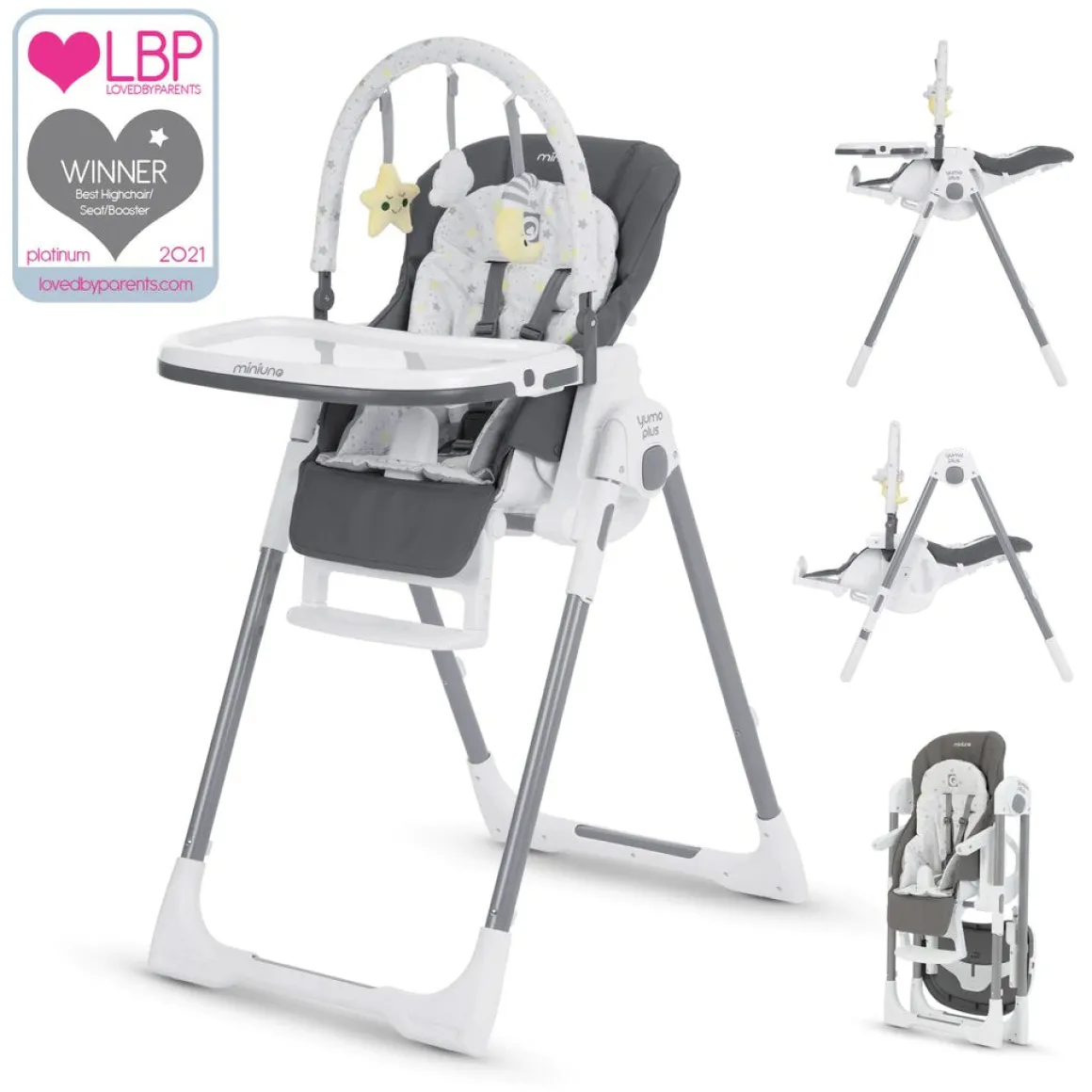 Miniuno Yumo Plus 0+ Highchair + Newborn Insert & Toy Bar