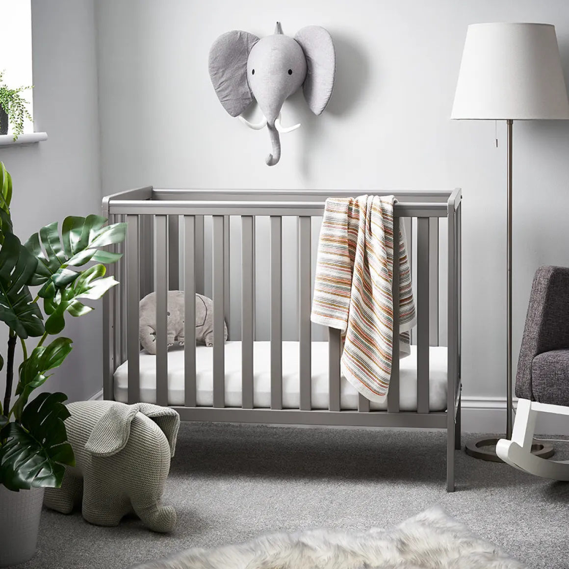 OBaby Bantam Space Saver Cot - Taupe Grey