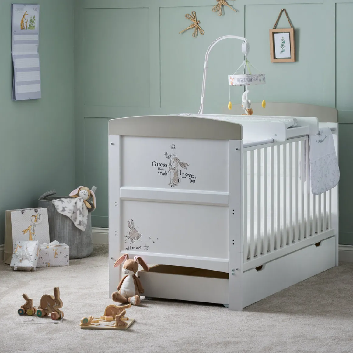 Obaby Grace Inspire Cot Bed – Guess How Much I Love You Scribble